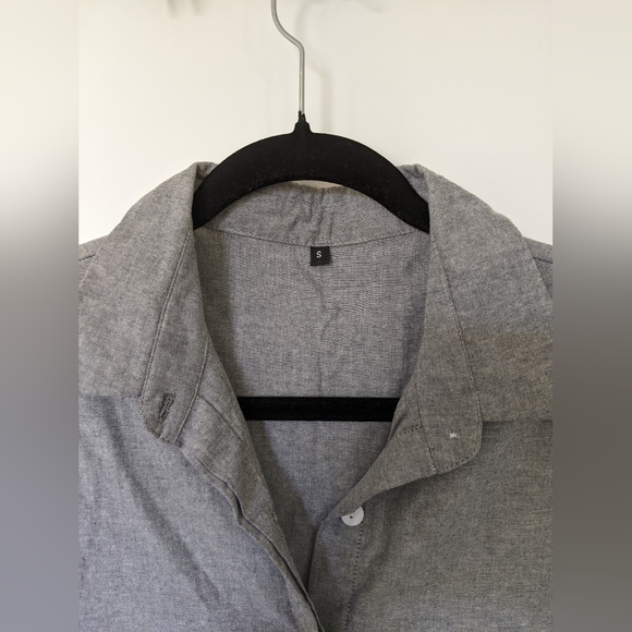 Collared Sleeveless Shirt Dress - Picture 2 of 4